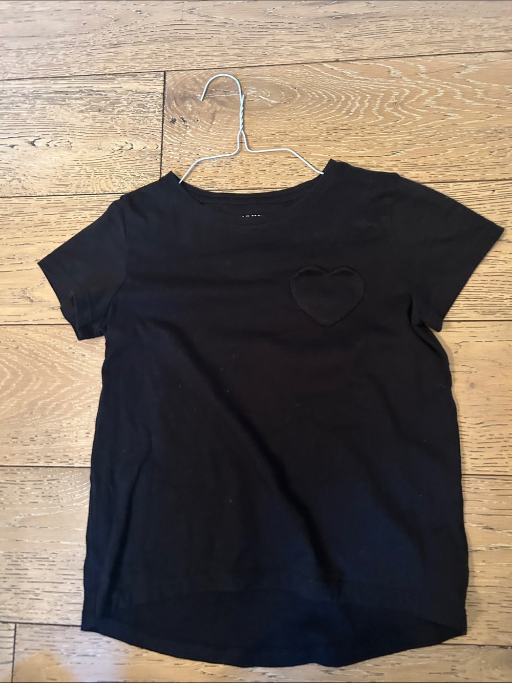 Old Navy Black Short Sleeve Tee with Heart Pocket